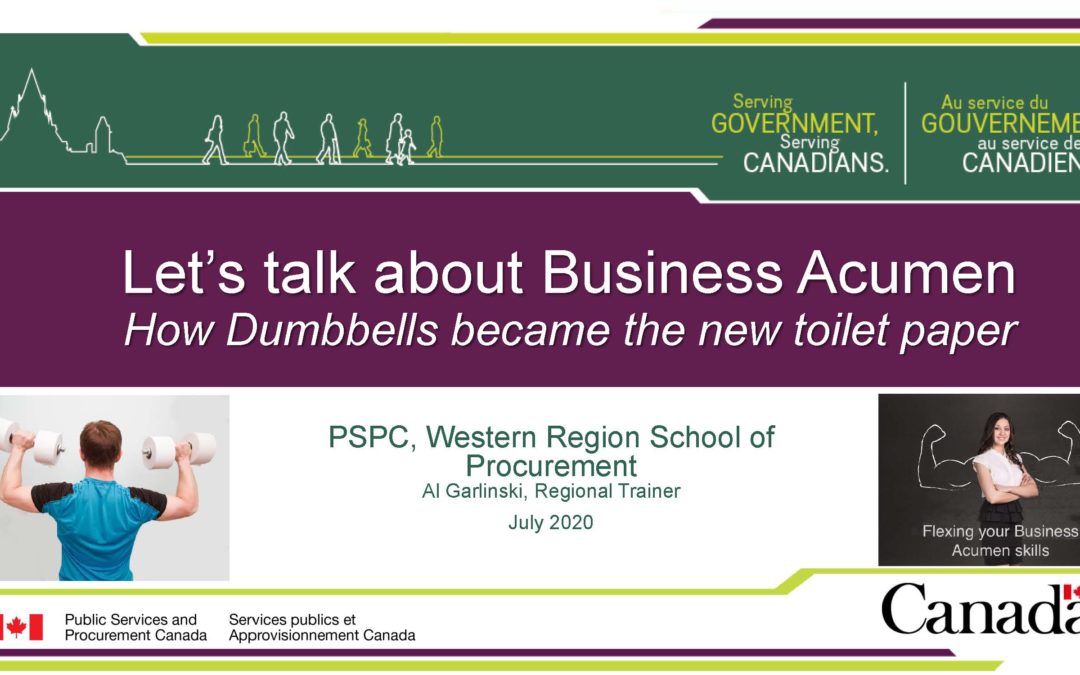 Let’s talk about Business Acumen – How Dumbbells became the new toilet paper! – July 29