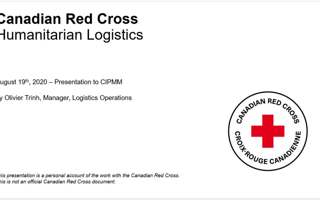 Logistique humanitaire à la Croix-Rouge canadienne