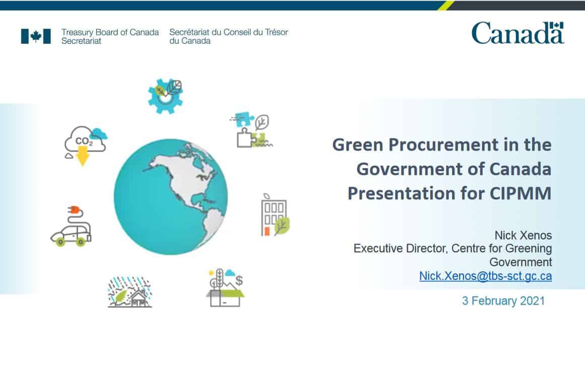 Green Procurement in the Canadian Government – February 3rd, 2021