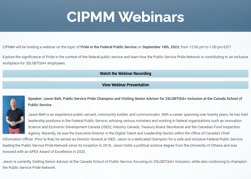 Webinars – other events past